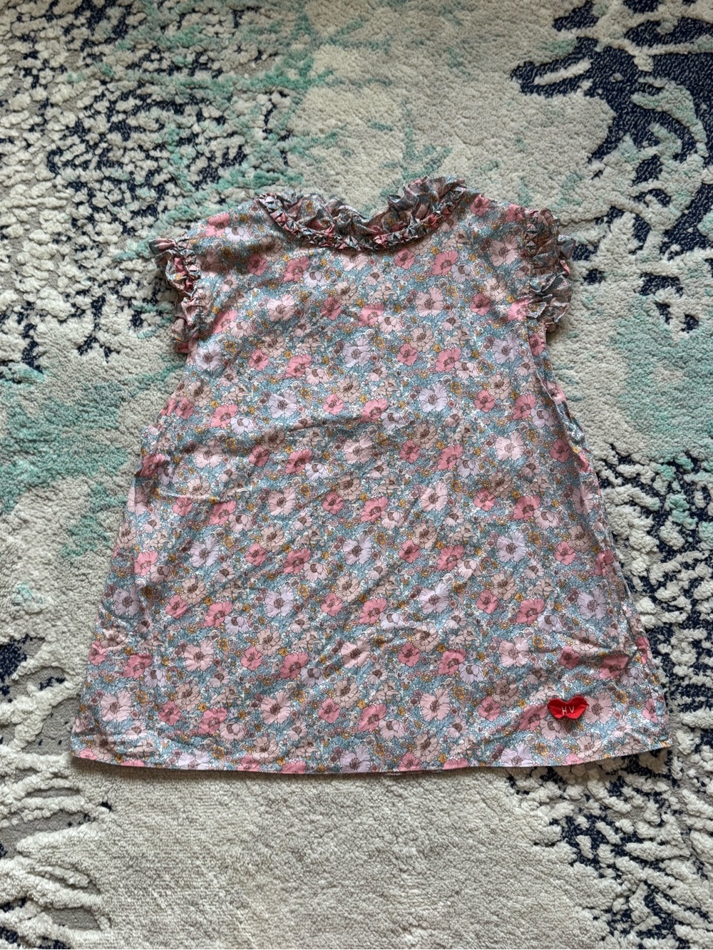 Horror Vacui Kristina Blouse Ditsy Floral Cotton Poplin Ruffle Top size medium